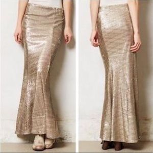 Anthropologie “Siren Skirt” Champagne Sequins